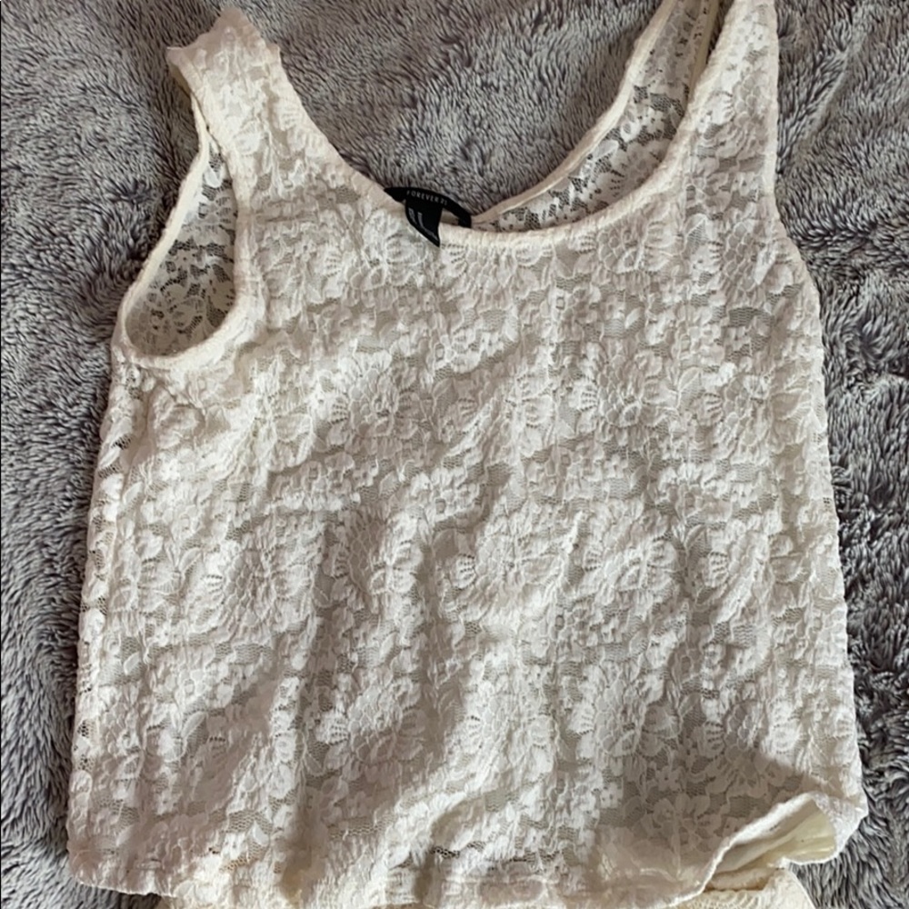 Forever 21 Lace Tank Top and Skirt Set